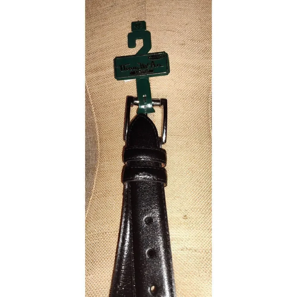 NWT Thom Mcan Black Leather Belt size 46. Width 1 1/6